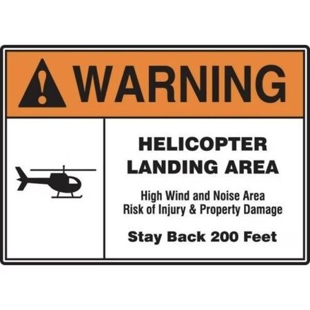 Accuform ANSI WARNING Safety Sign HELICOPTER MVTR301VA MVTR301VA